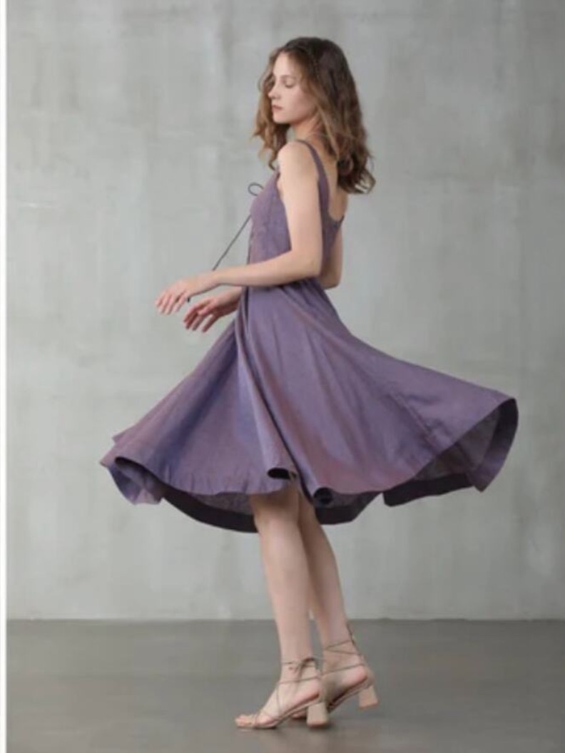 Linennaive Wisteria 23 Dress In Coppery Purple — image 8 of 8